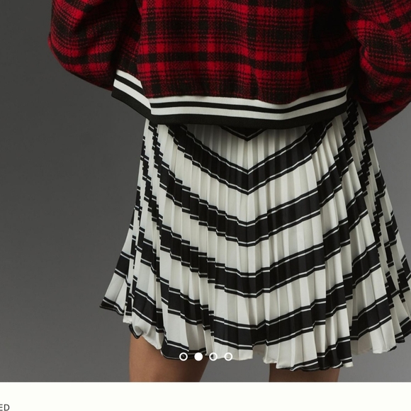 NWT! Anthropologie Maeve Pleated Skirt Size 10 Blue Motif - Picture 4 of 7